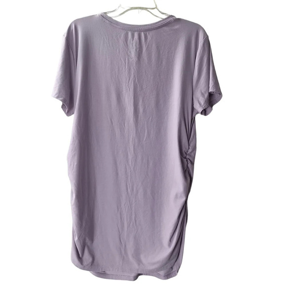 Time & Tru Lilac Baby On Board Side Ruched Short Sleeve Tee Shirt Size XL - Picture 2 of 7